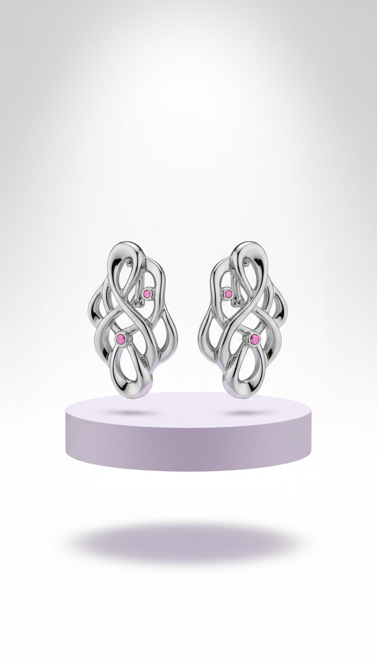 Silver Sheen Statement Earrings