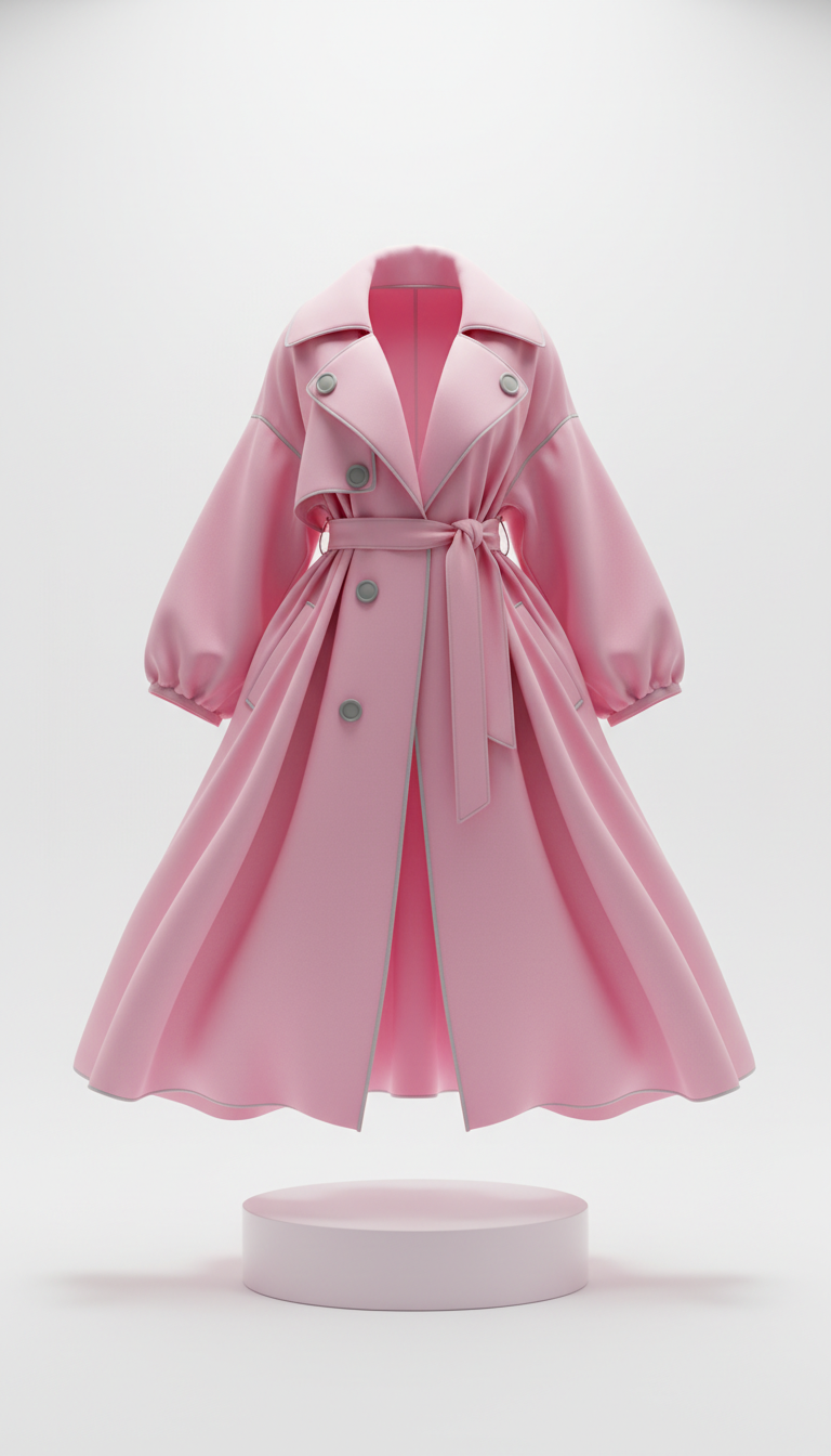 Powder Veil Oversized Trench Coat